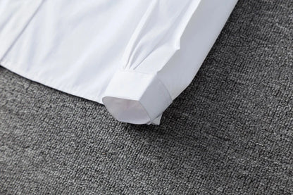 Zoki White Women Shirt Fashion Long Sleeve Casual Turn Down Collar Female Blouse Loose Pocket Button Office Ladies Elegant Tops