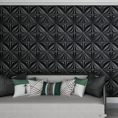 12/20/30pcs 3D pvc wall panels for indoor wall decoration, for living room hall bedroom hotel office,including tape