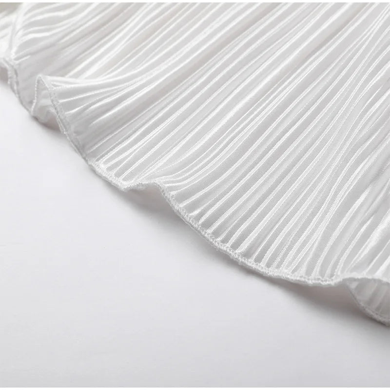 2024 Spring Autumn Women's New Solid Color Button Shirt Long Sleeve Drop Feel Loose Soft Wrinkle Casual Two Piece Set