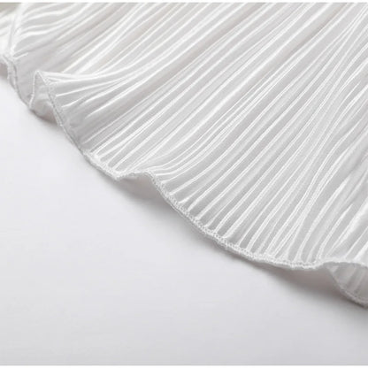 2024 Spring Autumn Women's New Solid Color Button Shirt Long Sleeve Drop Feel Loose Soft Wrinkle Casual Two Piece Set