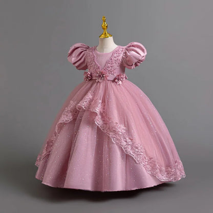 Neue wunderschöne Mädchen Party kleid Eröffnungs feier Kleidung Halloween Performance Tanz Prinzessin Rock 4-12t Weihnachts kleid