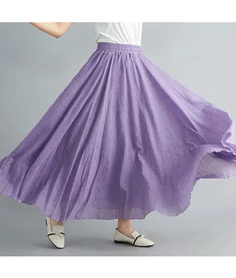 Fashion Cotton Linen Clothes Women Skirts Maxi Y2k Elegant Streetwear Saia Ropa Mujer Casual Vestido Long Skirt Faldas Harajuku.