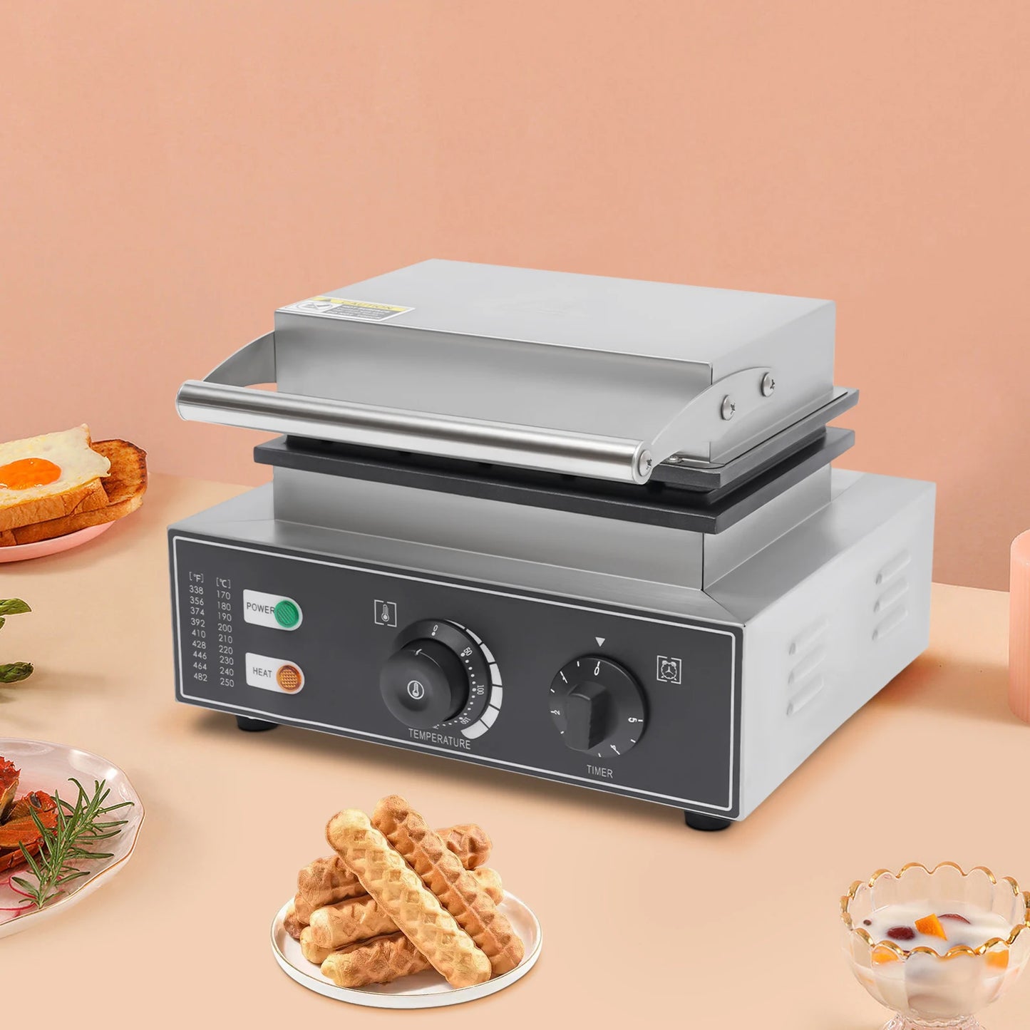 Five Compartments Waffle Stick Maker 1550W Home Corn Dog Waffle Maker with Indicator Lights Hot Dog Waffle Machine.