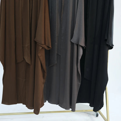 Two Piece Arabic Outfit Set for Muslim Women Elegant Modest Abaya Dress with Inner Ramadan Islamic Coat New Turkish Kaftan Robe