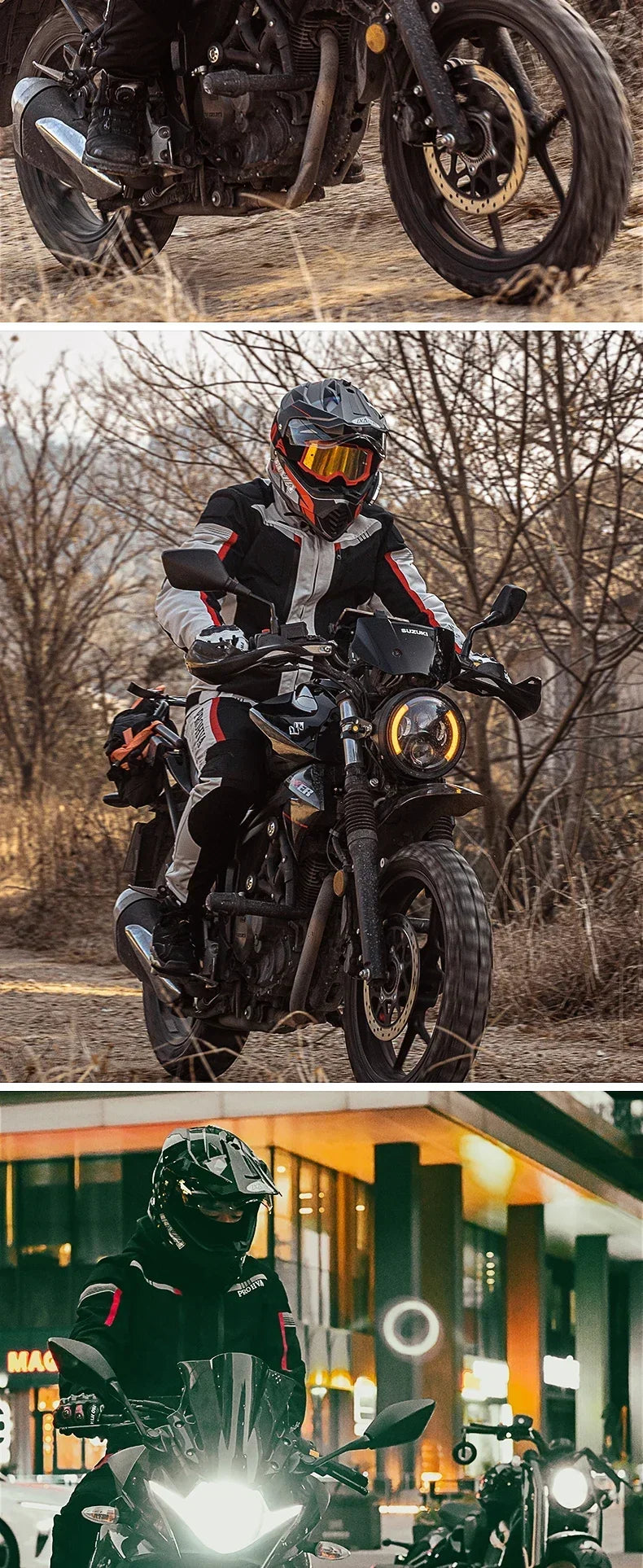 HVA Waterproof Motorcycle Jacket Men's Racing Suit Removable Liner Warm Autumn and Winter Motorcycle Jacket Suit Anti-fall Suit.