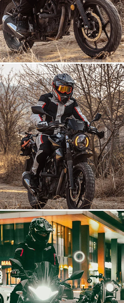 HVA Waterproof Motorcycle Jacket Men's Racing Suit Removable Liner Warm Autumn and Winter Motorcycle Jacket Suit Anti-fall Suit.