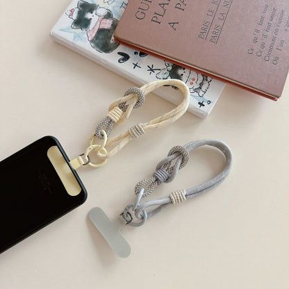 Rhinestone Short Strap Cell Phone Detachable Rope Keychain Braided Mobile Phone Lanyard Hanging Chain Ring Cord Wrist Strap.