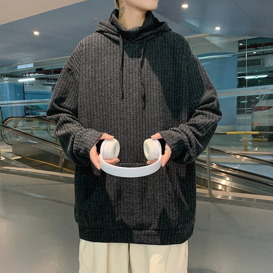 Sweater Men Spring Autumn Men's Hooded Sweater Casual Pullover Warm Knitted Sweatercoat Pull Homme Plus Size 3XL Streetwear.