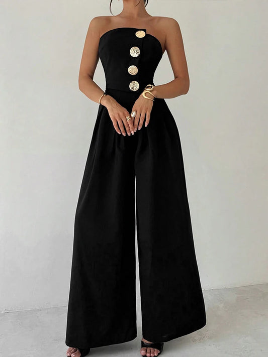 Summer Black Sexy Women's Jumpsuits Streetwear Fashion Sequins Casual Slim Jumpsuits Sexy Female Sleeveless Backless Jumpsuits.