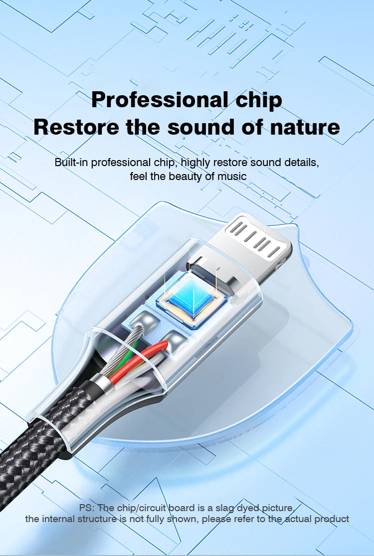 Lightning To 3 5 MM Jack AUX Cable Adapter For iPhone 12 13 14 Pro Adapter Headphone Connector Audio Splitter iphone accessories.