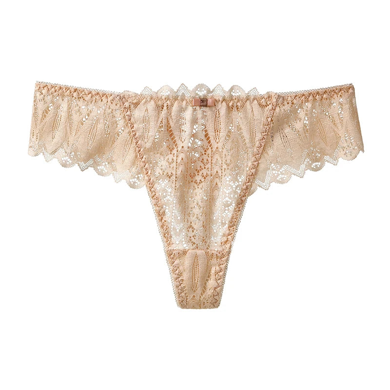 Hollow Out Lace Sexy Girls G String Panties Women Briefs Transparent Thong Thin Underwear Female Low Waist Lingerie Size S-XL.