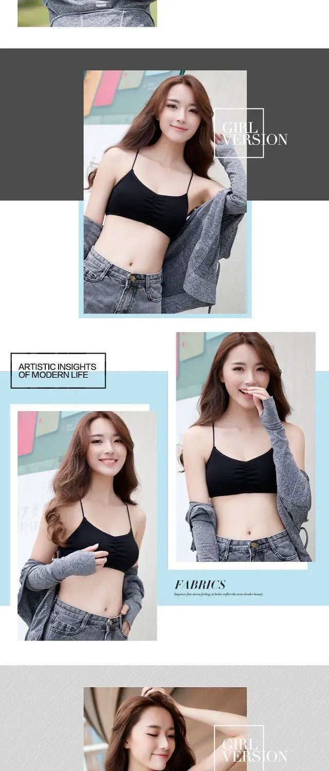 3pcs Womens Top Cross Strap Sports Bra Thin Push Up Sport Bra Yoga Gym Crop Tops Brassiere Fitness Breathable Girls Student Bras.