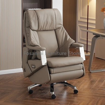 Ergonomischer Büro-Elektrostuhl, verstellbare Rücklehne und Höhe, Leder-Computerstuhl, Gamer Home, bequeme drehbare Schreibtischstühle