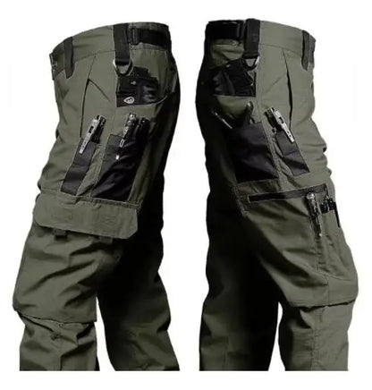 Black Camo Cargo Pants Outdoor Multi-pocket Ripstop Waterproof Trousers Male Autumn Wear-resistant Training Fishing Work Pant.