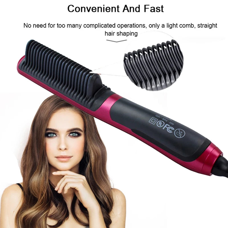 Salon Professional Negative Ion Straight Hair Comb Portable And Fast Heating Negative Ion Straight Hair Comb Styling Tool.