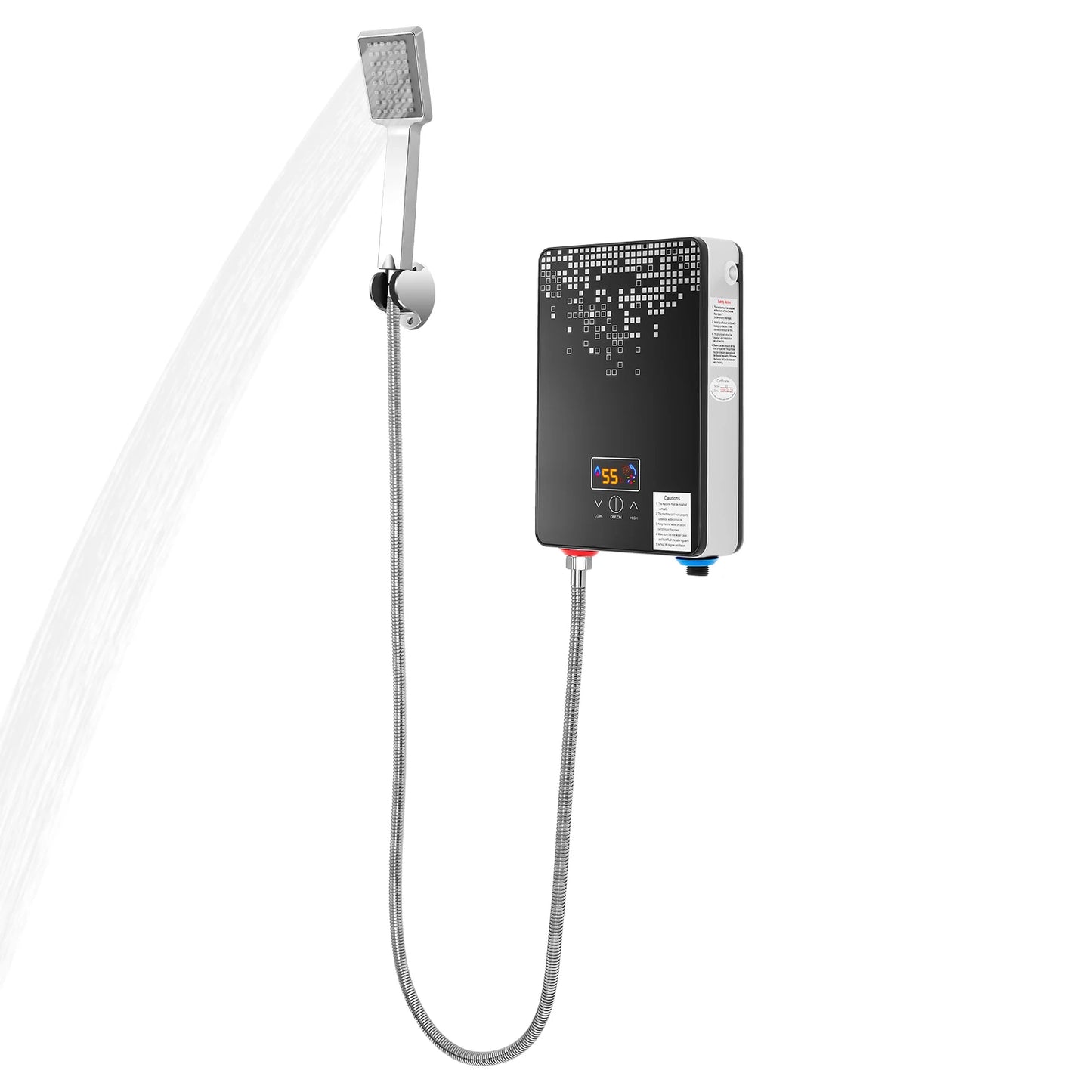 6500W 220V Electric Instant Hot Water Heater  Shower Bathroom Faucets Kitchen Tap Digital Display Temperature Automatic