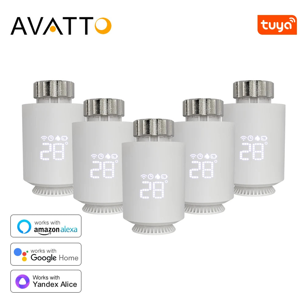 AVATTO Tuya ZigBee Thermostat Radiator Actuator Smart TRV Thermostatic Valve Temperature Controller Support Alexa Google Home.