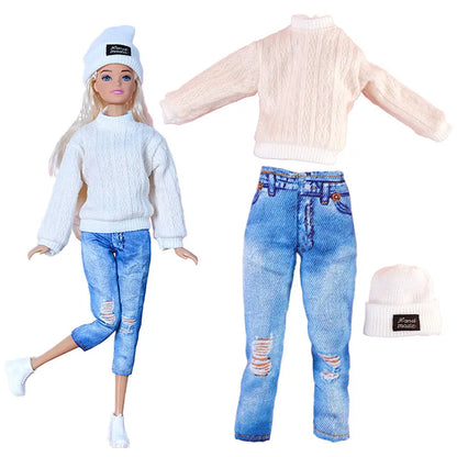 1 Set Fashion Clothes For Doll Clothes Coat Jacket Pants Dress Shirt Sweater Skirt Daily Wear Mini Doll Accessories Girl`s Toy.