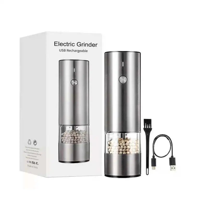 Electric Automatic Salt and Pepper Grinder Set Rechargeable With USB Gravity Spice Mill Adjustable Spices Grinder Kitchen Tools