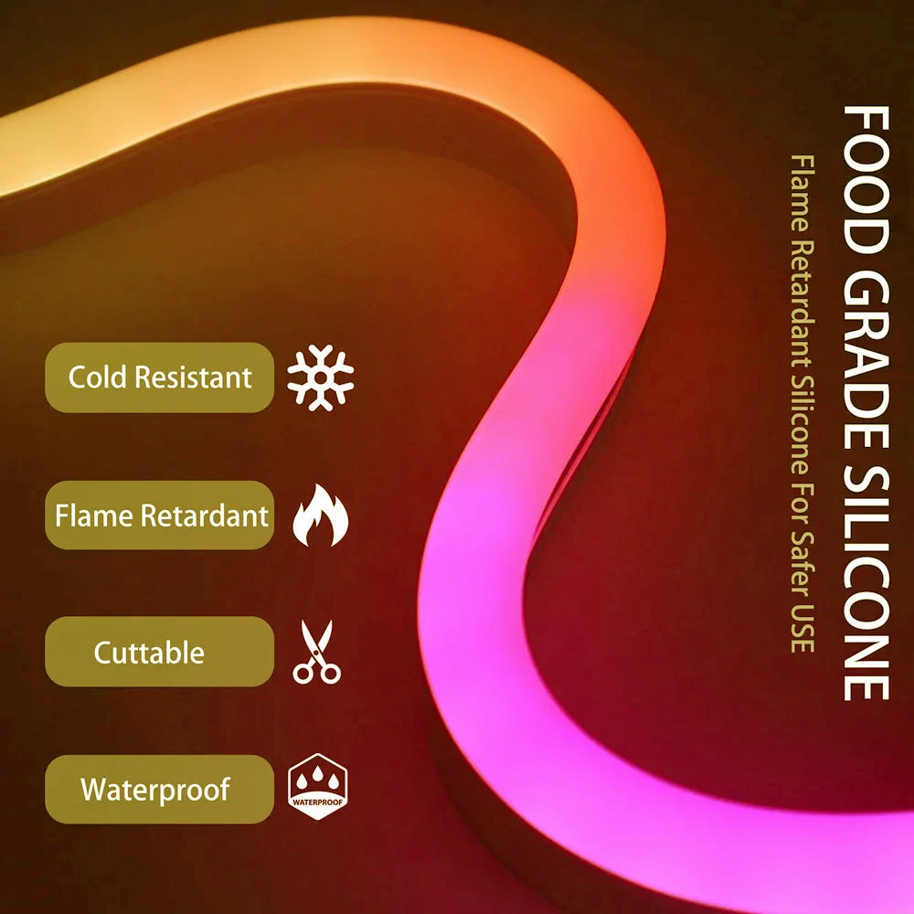 T0511/0513/0515 LED Neon Rope Tube 5050 flexible Led Strip Light Silica Gel silicone hose for WS2812 WS2815 8/10/12mm PCB Lights.