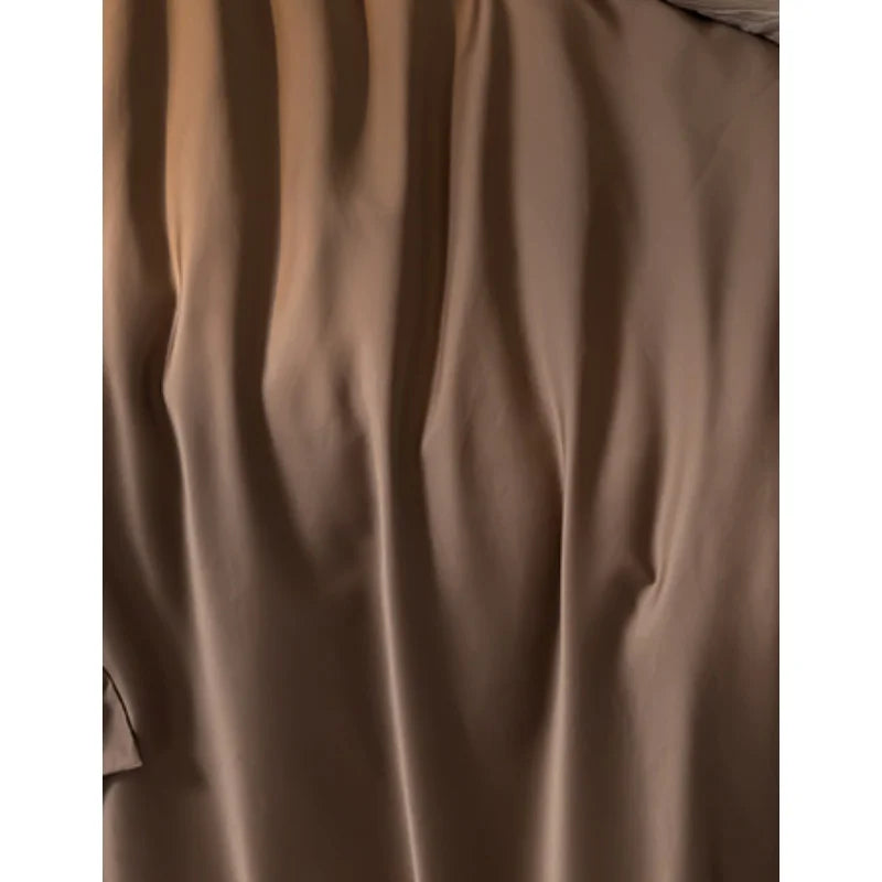 3pcs Lyocell Bamboo Fiber Duvet Cover Set,Luxury Solid Summer Silky Cooling Bedding Set(no Sheet),Single Quilt Cover+Pillowcases.