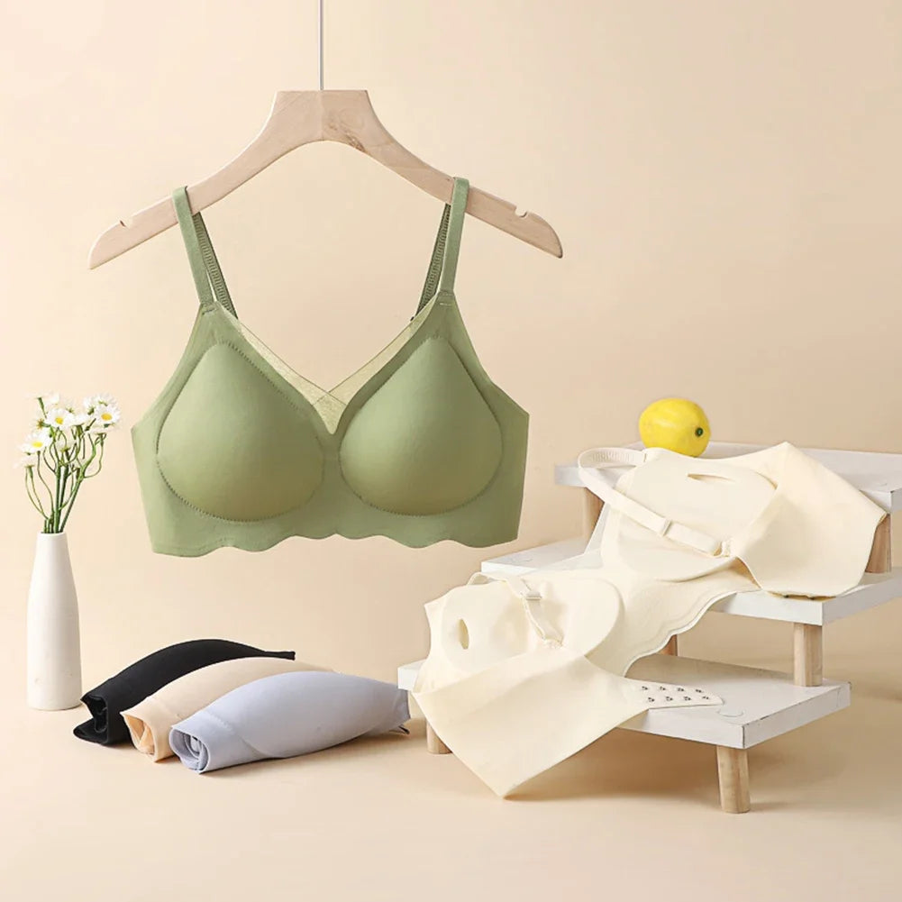 Daily Activities No-wire Bra Beautiful Back Casual Sexy Back Bra Casual Underwear Apricot Solid Pattern All Seasons.