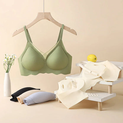 Daily Activities No-wire Bra Beautiful Back Casual Sexy Back Bra Casual Underwear Apricot Solid Pattern All Seasons.