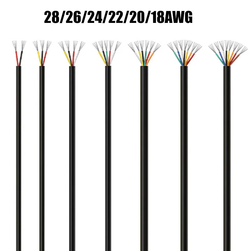 Sheathed Cable 2 3 4 5 6 7 8 Core Electrical Wire 28 26 24 22 20 18 AWG Electronic Audio Wires For Automotive Speakers LED Light.
