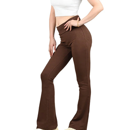 Frauen Flare Leggings Yoga Hosen Famale Hohe Taille Fitness Hosen Mädchen Schlaghosen Yoga Hosen Stretch Gym Casual Sport S-XL