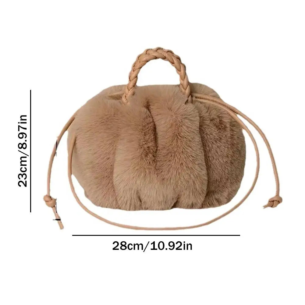 Cute Pumpkin Bag 2025 Autumn And Winter New Fashion Cloud Crossbody Bag Niche Design Sweet Girl Handbag.