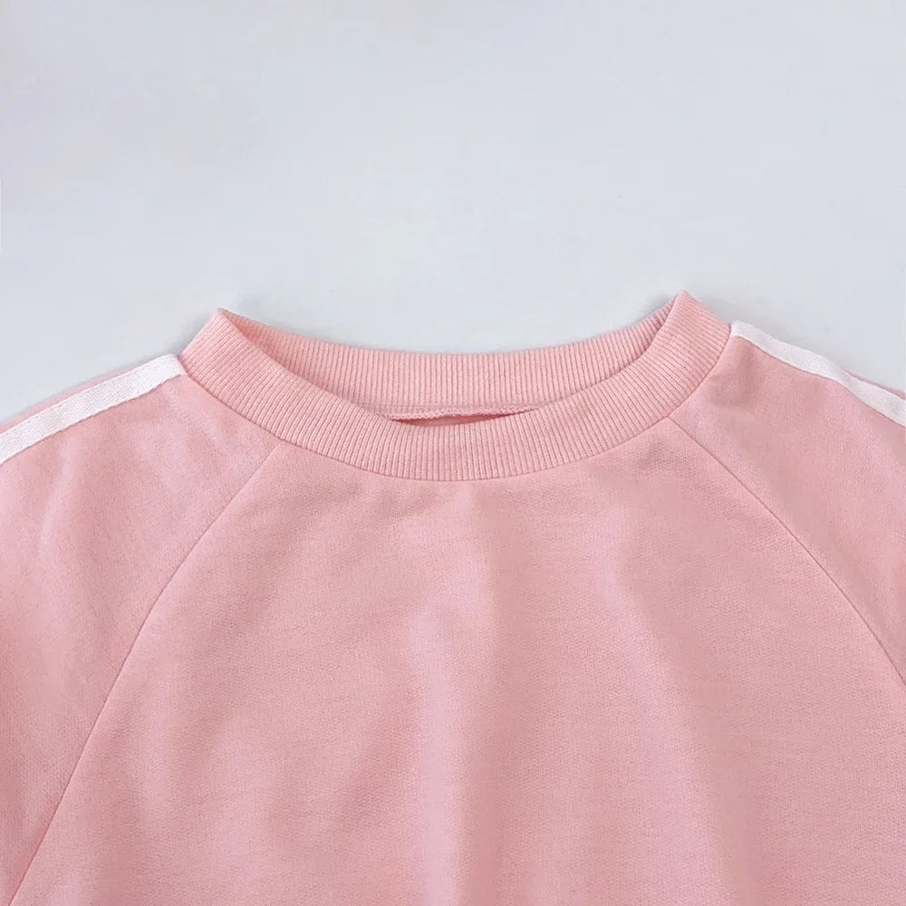 Bear Leader Kids Clothes Girls Autumn Fashion Bow Decoration Pink Sports Top+Pants Two-piece Sets Children's Daily Casual Wear.