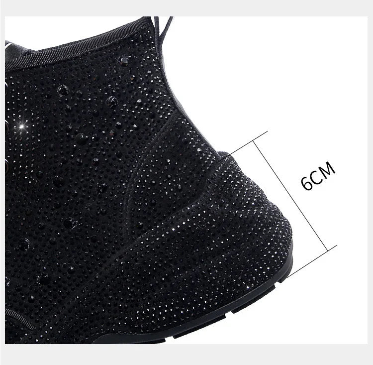 2025 Shiny Rhinestones Thick Sole Autumn Winter Short Ankle Women Boots Women's Shoes for Woman Booties Boots for Women.