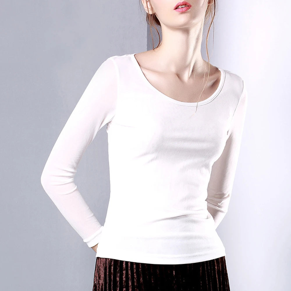 7 Farben Größe S-3XL Bunte Mesh O Neck T-shirt Blau Grün Frauen Lange Hülse O-ansatz Weibliche Bodenbildung Blusen Volle hülse Tops