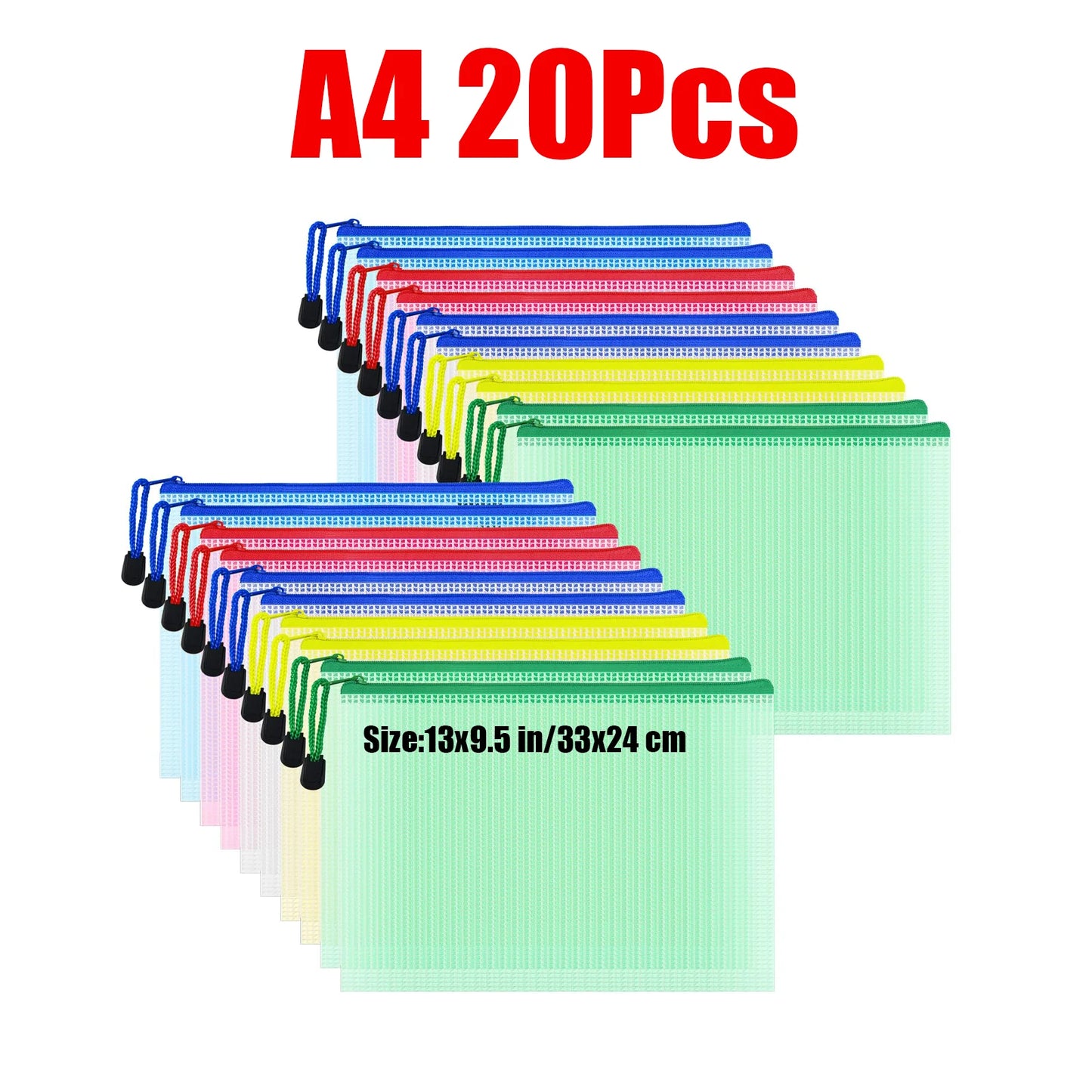 Zipper Documents Bag A4/A5 Plastic Folders A3 Transparent Waterproo File Organize Storage Bag School Office Stationery Supplies