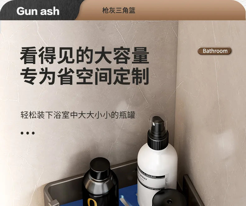 Dreieckiges Wandregal für Badezimmer oder Toilettenbereich. Rechteckiger zusätzlicher Balkon-Aufbewahrungsraum für kleine Badezimmer