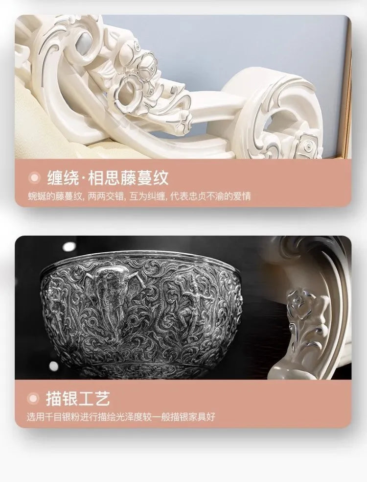 Weißes hohes Doppelbett mit Schubladen, schlichtes rosa nordisches italienisches 180 x 200 cm großes Luxusbett, moderne Mädchenvilla, Cama-Hochzeitsmöbel