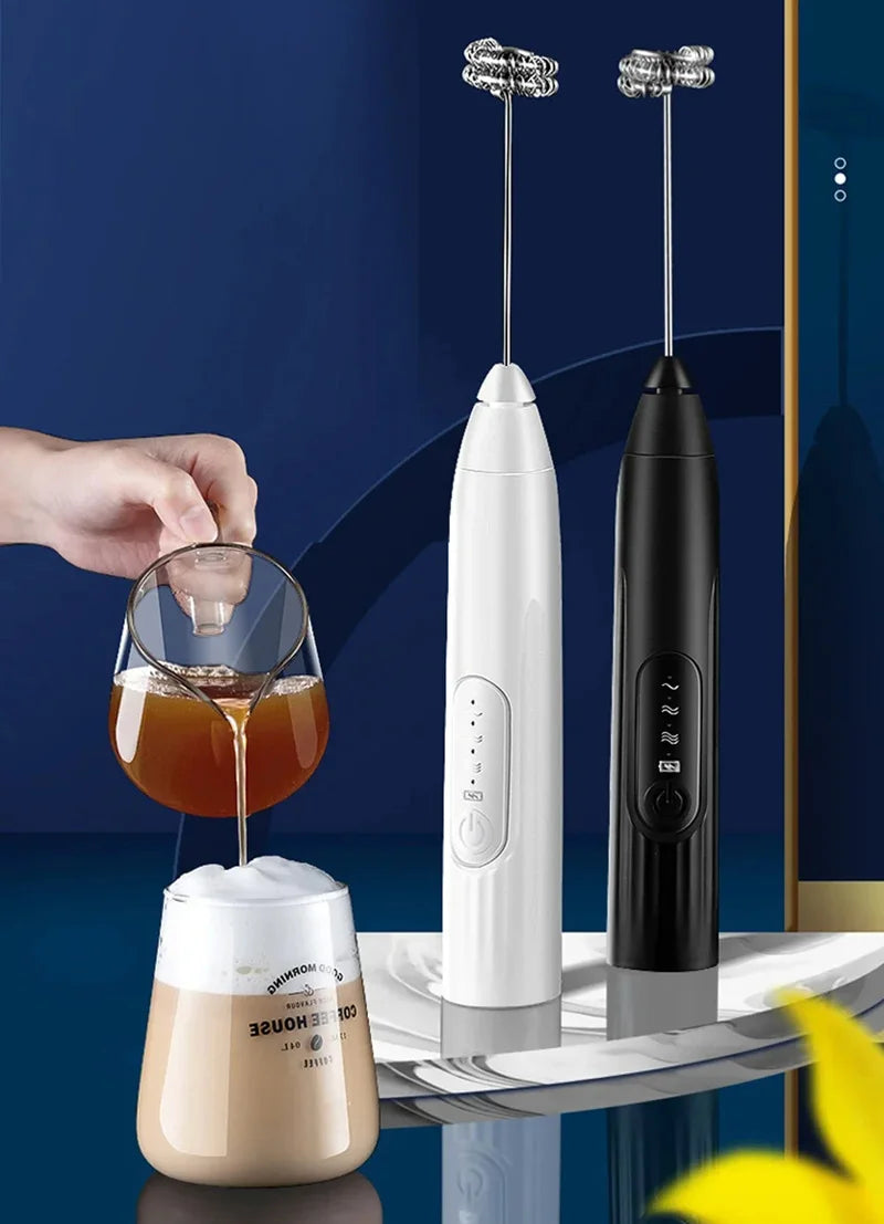 2-in-1 multi-function USB Rechargeable Electric Egg Beater Baking Mixer Milk Frother Kitchen Gadgets Coffee Stirrer Tools Dining.