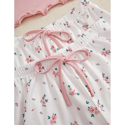 Frauen Pyjama Set Spitze Patchwork V-ausschnitt Nachtwäsche Sexy Nachthemden Anzug Leibchen Top Gedruckt Shorts Weiche Pyjamas Loungewear.