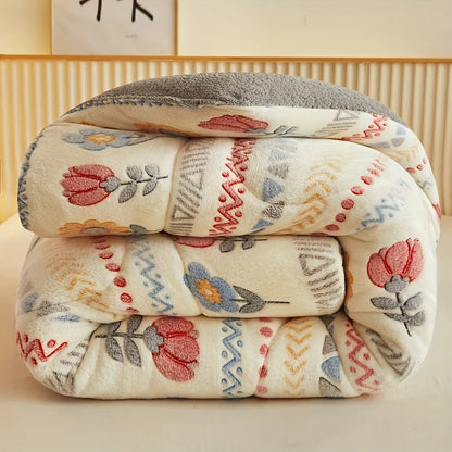 Winter Bedding Thick Quilt Blanket Thickened Warm Flannel Fleece Comforter for Cold Nights Set Bed Duvets Quilts the Blankets.