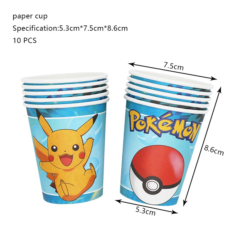 Pokemon Geburtstag Party Dekoration Neue Ligntning Pikachu Ballon Kid Event Liefert Einweg Geschirr Banner Hintergrund Platte