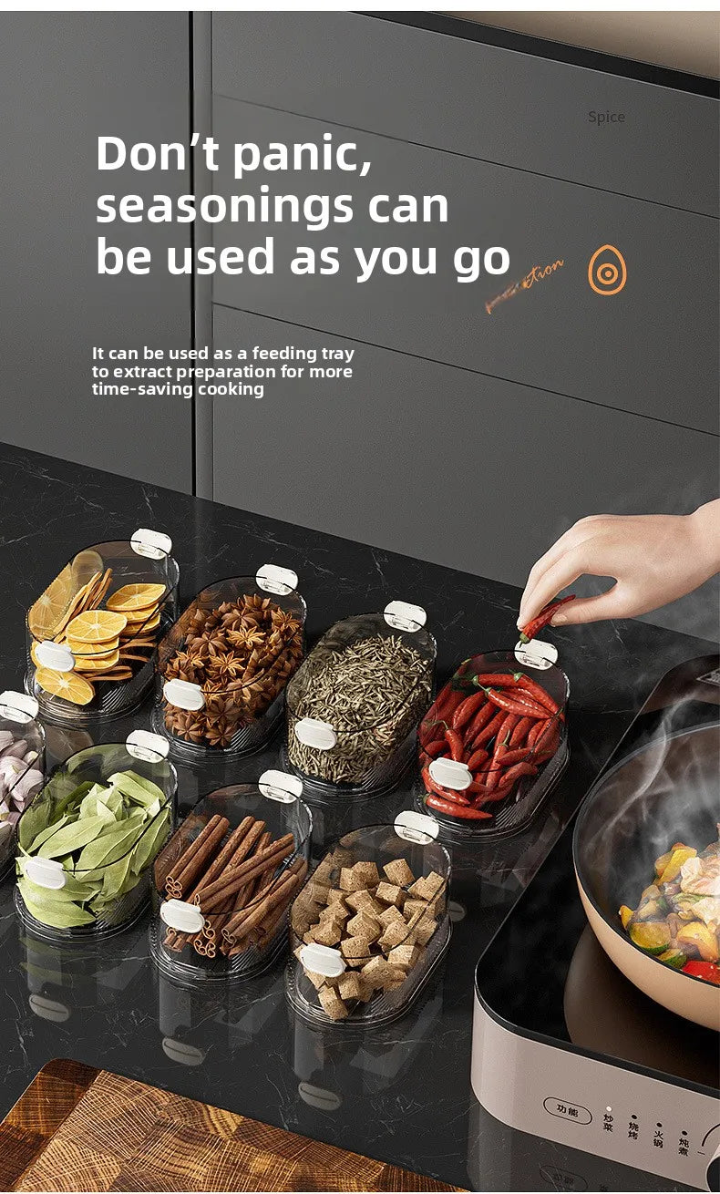 Portable Storage Box Onion Ginger and Garlic Seasoning Jar Can Be Stacked Sealed Storage Jar Packaging Fresh-keeping Box.