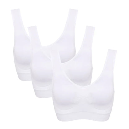 3PCS/lot Seamless Bra With Pads Plus Size Bras For Women Active Bra Wireless Brassiere Push Up Big Size Vest Wireless BH 5XL.