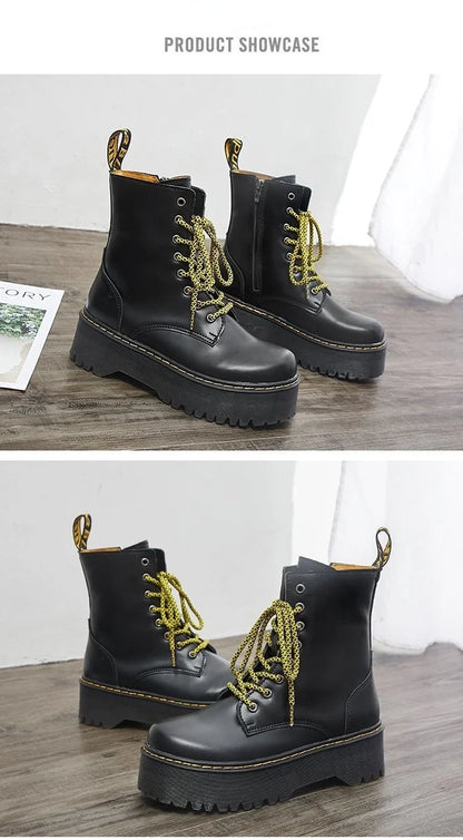 Autumn Winter Fashion Round Toe Lace-up Shoes Womens Boots Zip Ankle Boots For Women High Heels Basics Casual