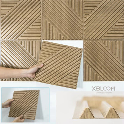 10pcs 30cm Wood grain 3D Stereo Wall Panel Diamond Not self-adhesive tile 3D wall sticker living room Bathroom tile wall paper