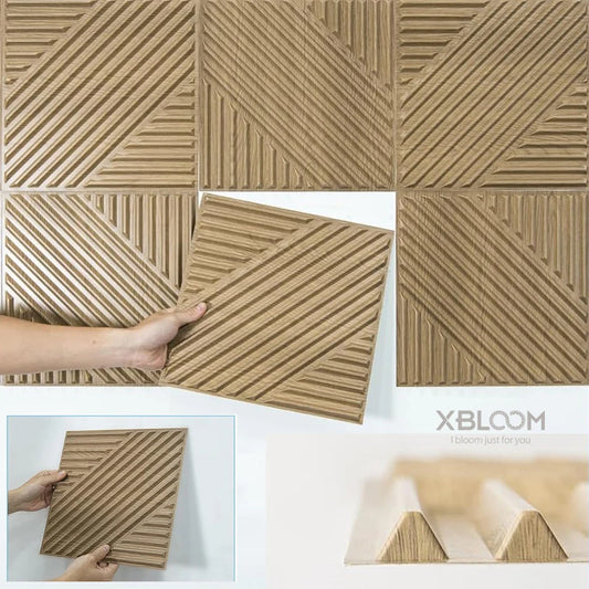 10pcs 30cm Wood grain 3D Stereo Wall Panel Diamond Not self-adhesive tile 3D wall sticker living room Bathroom tile wall paper