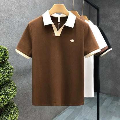 Trend Comfortable Classic All-match Comfortable Premium Simplicity Handsome Solid Color Men's Polo Short Sleeved Summer 2024.