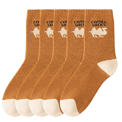 5 Pairs Winter Thicken Socks Men's High Quality Towel Keep Warm Sock Outdoor Sports Socks Snow Casual Antifreeze Mid-calf Socks.