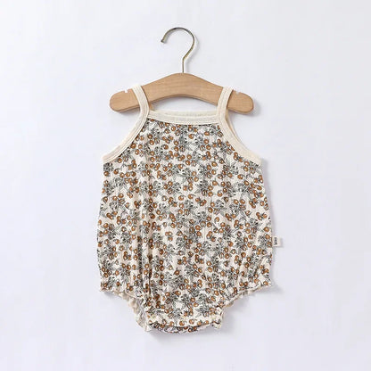 0-24m Neugeborenes Kind Baby Stram pler Mädchen Jungen Sommerkleid ung ärmel los schulter frei Overall niedlichen süßen Bodysuit Outfit