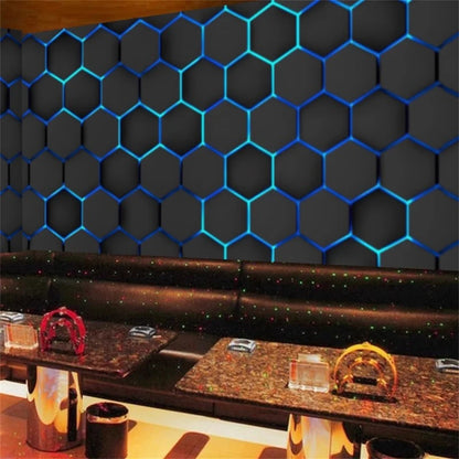 Custom Technology oriented KTV wallpaper private rooms 3D concave hexagonal wall panels e-sports room geometric home decoration