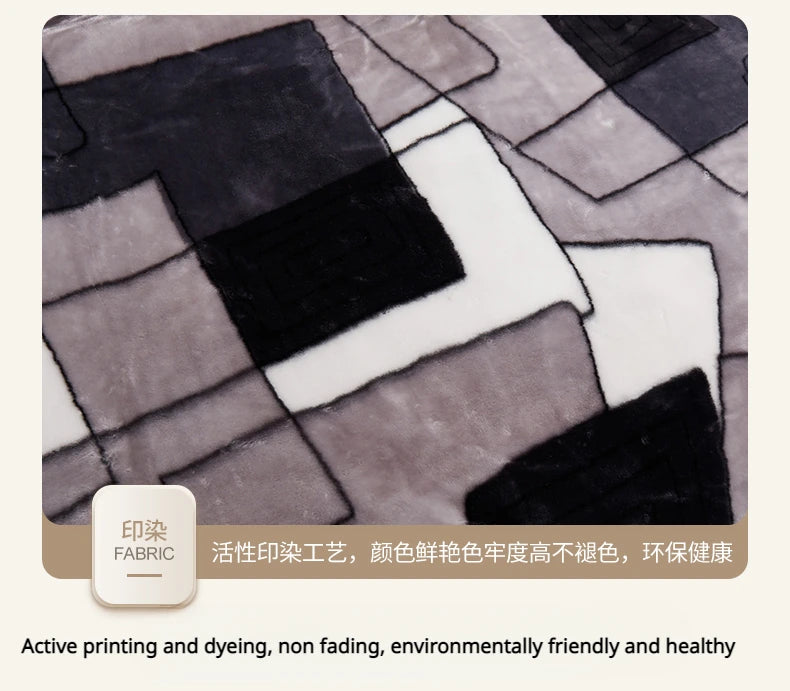 Double-layer Thick Plush Blanket Warm Skin Friendly in Winter Quilt Multiple Non Shedding Prints High Quality Bedding Article
